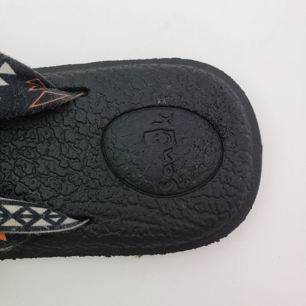 Sanuk Yoga Sling Womens Size 8 Black Orange Aztec Comfort Casual Flat Sandals - Picture 11 of 12